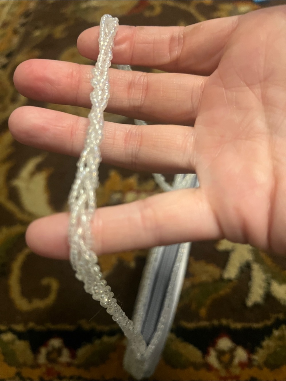 Beaded White Evening Shoulder Bag - Picture 5 of 5
